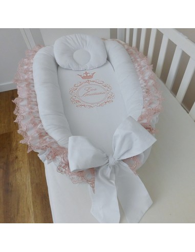 Baby Nest - Powder Pink Wide Lace